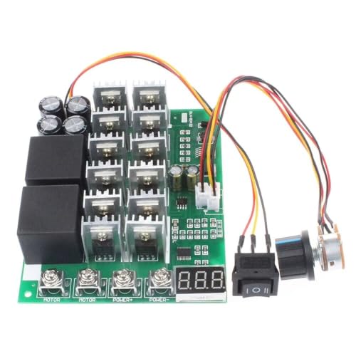 Controlador de motor DC PWM VIDOO de 10V a 55V con tacómetro digital e interruptor de reversa 4