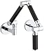 KOHLER K-6228-C12-CP Karbon Wall-Mount Kitchen Faucet with Black Tube, Polished Chrome