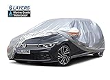 【PROTECCIÓN EXHAUSTIVA】 ① El diseño de cremallera en la puerta de conductor le facilita sacar algo desde el coche; ② Las tiras reflectantes le ayuda identificar rápidamente su coche en la noche, recordar además a los otros peatones y coches; ③ Las correas delantera y trasera con hebillas y la cinta elástica en el borde inferior de la funda exterior coche evitan que se soplen por viento. ④ Bolsillo para espejo. Haga que la funda se ajuste mejor a su automóvil.