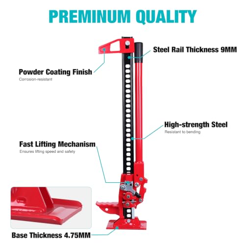 Image of Nilight Farm Jack 33 inch, Utility High Lift Ratcheting Off Road Jack | 7000 lbs /3 Ton Capacity