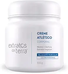 Creme Atlético Para Massagem Corporal Para Alívio de Dores Musculares Extratos da Terra – Ação Refrescante e Anti-inflamatória - 500g