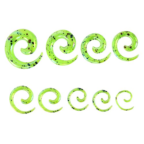 Espeedy 9 pares de oído tapón túnel espiral Taper carne orejas ensanchador expansor estiramiento cuerpo piercing joyería