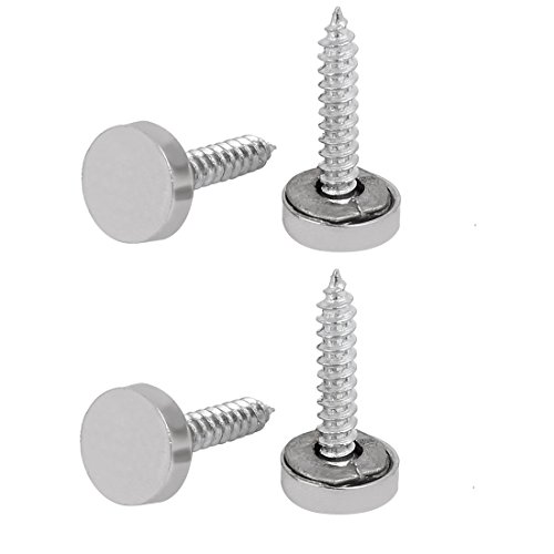 Aexit 10mm Dia Quality Parts Round Cap Metal Advertising billboar-d Glass Mirror Screw Nail 4pcs Model:12as219qo275