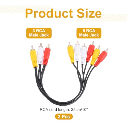 Cable adaptador divisor de vídeo compuesto rca macho con conectores estables que evitan ruidos 2