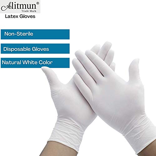 ALITMUN ProCare Latex Examination Hand Gloves, Pack of 100, Large Size, Medical Disposable Gloves Non-Sterile and Less Powdered, White, Surgical Gloves (Image - 5)
