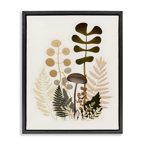 Neutral Forest Botanical Study, 17 x 21 Inch Canvas in Floater Frame