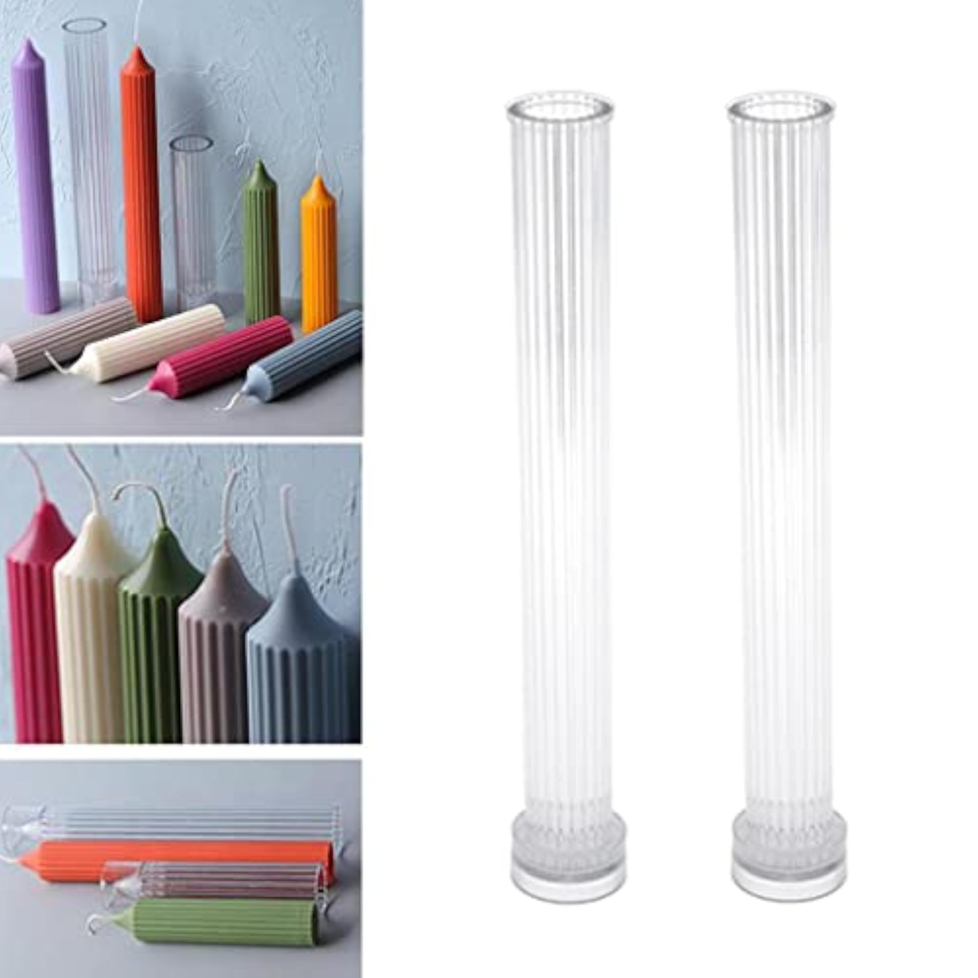 Pillar Shaped Clear Candle Mold for Candle Making Crafts