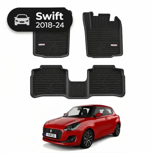 Image of 3D TPE Car Floor Mat for Swift (2018-24) Custom Fit, Heavy Duty & Anti-Slip Swift Floor Mat | Easy to Clean, All Weather Resistant, Waterproof & Dustproof Car Foot Mat