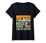Photo Gallery donna rockin since 1952 magliette edizione limitata retro vintage maglietta con collo a v Photo Gallery donna rockin since 1952 magliette edizione limitata retro vintage maglietta con collo a v