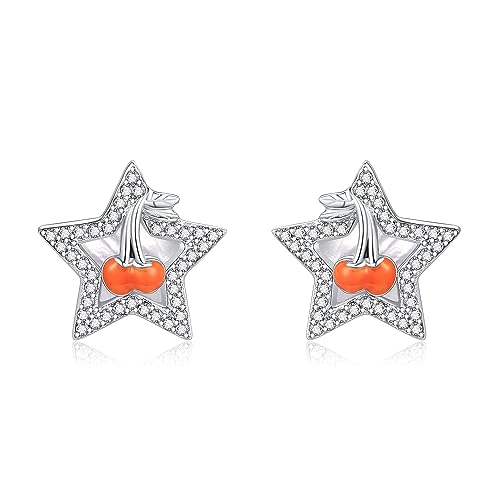 Pendientes de arándano de plata y circones ideales para looks diarios