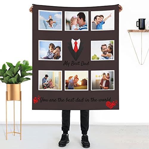 Senshuerjie Blanket for My Dad Personalized Dad Blanket with Photo Gift Blanket for Father Care from Childern? Customized Blanket for Christmas Birthday Blanket30X40