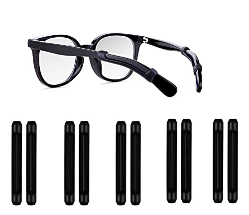 CX Soft Silicone Glasses Ear Clip - Glasses Antiskid - Glasses Frame - Glasses Ear pad - Glasses Cover - Glasses earplugs - Glasses Holder (Black 5 Pairs)