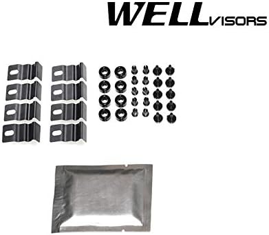 WellVisors Window Visors Wind Deflectors Compatible with Honda 2017-2021 Civic Hatchback with Chrome Trim Rain Guards 3-847HD035