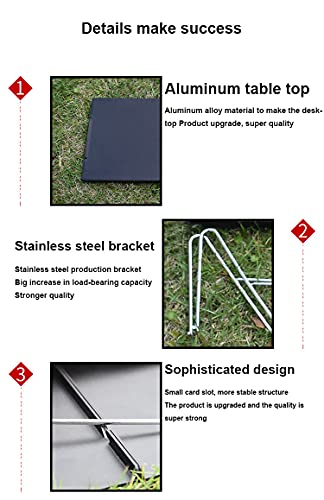 Table basse camping ultra légère et pliable en aluminium portable noir - 4