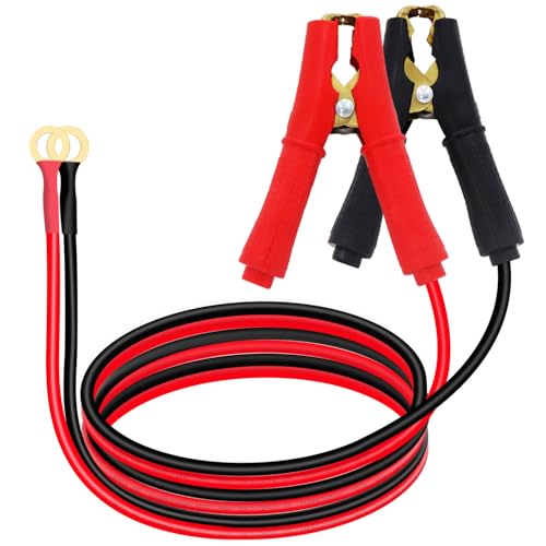 YINGAYOU Kabel Krokodilklemme Batterie 12AWG 30A 24V 24V Krokodilklemmen Kabel mit O Ring 8mm, für Motorräder, Autos, LKW, Schiffe (1 m)