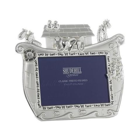 Shudehill Giftware Noah's Ark 6x4 Nursery Frame, Silver Cover