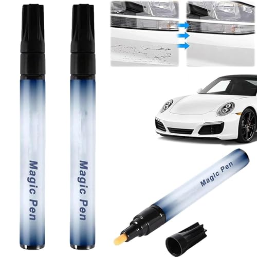 Mzzsveuy Magic Pen for Car Scratches, 2PCS Magic Cars Scratch Remover Pens, Car Touch up Paint Pen Weatherproof Touch up Paint Pens, Quick Filling Scratches and Seals, Fits all Automotive Colors