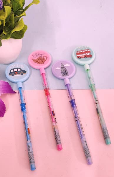 AMANVANI Cute Pencil For Kids Puzzle Game Pencil For Girls Kids Boys Stylish Pencils For School Stationery Birthday Return Gifts (4 Piece), Ink black
