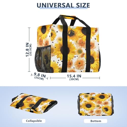 Nander Beautiful Sunflowers Foldable Tote Bag Waterproof Sandproof Women Beach Bag Handbag Gym Bag Travel Shopping Bag2