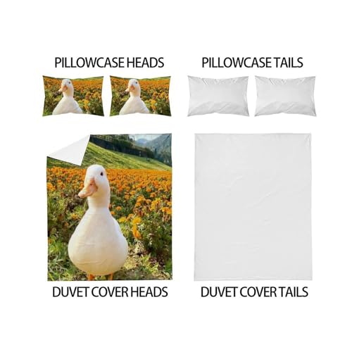 Housse de couette double finition premium impression 3D animaux en microfibre fine