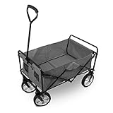 bonsport Bollerwagen faltbar mit 360° Rädern drehbar und gepolstertem Handgriff, grau