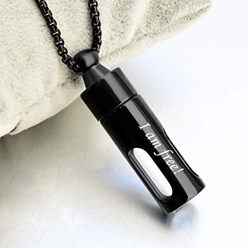 abooxiu Glass Container Urn Necklaces for Ashes Stainless Steel Cremation Jewelry Memorial Pendant Keepsake - Customize Available3