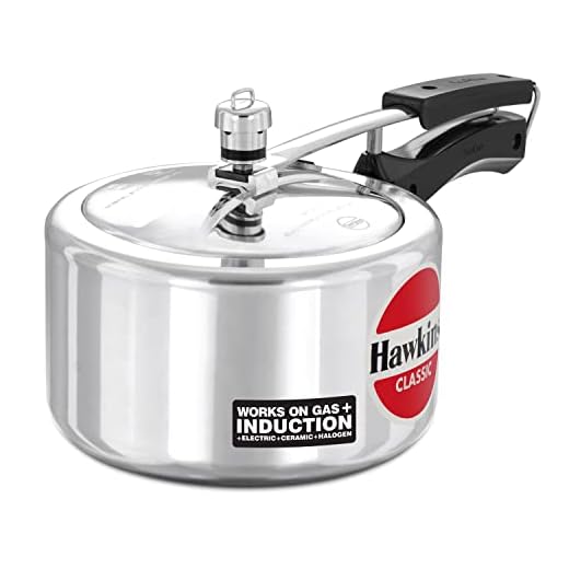 Hawkins Classic 3 Litre Inner Lid Aluminium Pressure Cooker, Induction Cooker, Wide Design Pan Cooker, Silver (Icl3W), 3 Liter