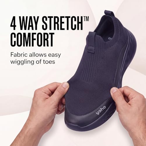 Image of Yoho Men Walking Slip On Shoes | Cushioned, Comfortable, Orthopedic, Lightweight & Breathable Knitted Stretchable Upper | Every Day Casual Wear without Lace, Stylish Footwear for Gents /Boys - UrbanEazyX