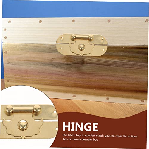 Image of Angoily Box Copper Hinge Jewelry Case Small Hasp Furniture Padlock Small Brass Hasps Antique Case Vintage Bronze Locks Antique Hasp Vintage Hasp Archaize Padlocks Wood Case Lock Card Metal