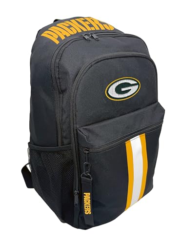 Image of NFL Green Bay Packers Backpack - Triple Stripe Wordmark Design with Keychain