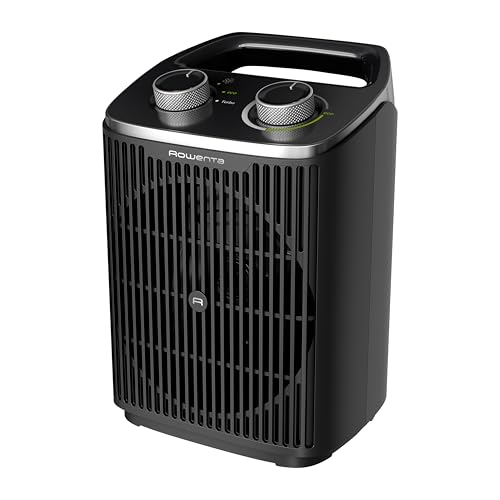 Rowenta Instant Comfort Compact 2000 Heizlüfter 2 Leistungsstufen kompakte Abmessungen Thermostat Kühlstufe Tragegriff Schwarz SO2350F0 [Energieklasse A+++]