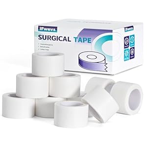 Paper Medical Tape 10 Rolls - 1" x 10 Yards Latex-Free & Hypoallergenic Soft Paper Surgical Tape, Applicable to Surgical Tape for Skin, Dressings, Wound First Aid Tape
