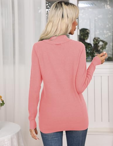 Image of Zeagoo Womens Sweaters Fall Fashion 2025 Long Sleeve Tops V Neck Business Casual Collared Knit Tunic Pullover Outfits
