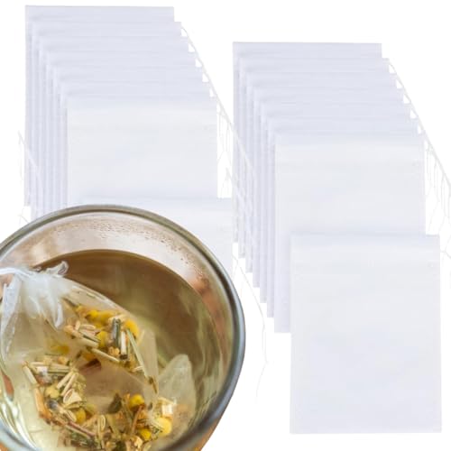 Lote de 200 Bolsitas de Té Desechables | Filtros de Té Compostables de Fibra de Maíz | Gran Formato 8×10 cm | Ideal para Tés, Infusiones y Tisanas Caseras
