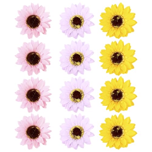 Housoutil 12 Jabones Decorativos de Flor de Jabón Girasol Apariencia Hermosa y Piel Nutritiva para Regalos de Cumpleaños y San Valentín