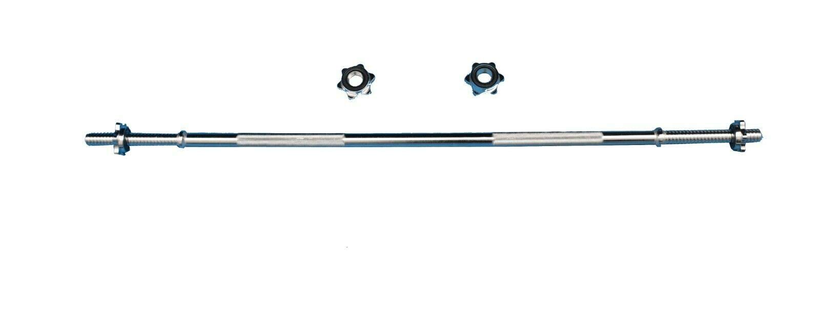 D pro T 1" Solid Weight Lifting Chrome Barbell Bar Dumbbell 4ft, 6ft with Spinlock Collars Set