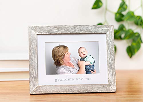 Pearhead Grandma & Me Keepsake Rustic Picture Frame, New Grandma Gifts From Baby, Nursery Wall And Tabletop Decor, 4X6 Photo Insert, Distressed Wood #TOP1