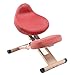 FHKBB Kniestuhl Ergonomisch mit Rückenstütze - Verstellbarer Bürostuhl Holzhocker, Linderung von Rücken- und Nackenschmerzen und Verbesserung der Körperhaltung, Rot
