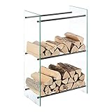 en.casa Soporte para leña Oshawa Glas 60 x 100 x 35 cm Esta