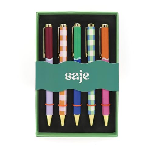 Juego de 5 bolígrafos Robert Frederick Saje, el regalo elegante con estuche decorado
