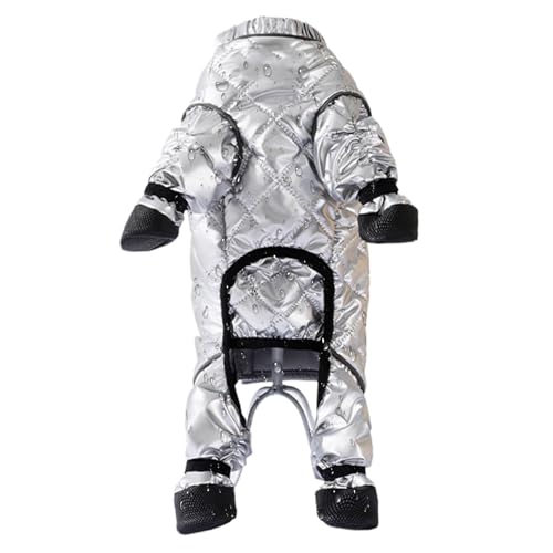 Dog Snowsuit with Attached Boots | Dog Snow Suit with Booties and Paw Protectors | Full Body Dogs Coat | Waterproof Fullbody Winter Coat Warm Jackets for Cold Weather Outdoor Walking