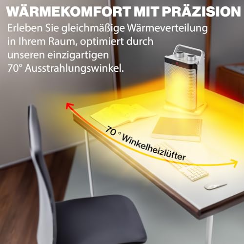 Clatronic® Heizlüfter mit PTC-Keramik-Heizelement | Heizlüfter 2000W & 1500W | Keramik-Heizlüfter mit 7-Stufenschalter | Oszillierend & mit 7-Stufenschalter | Heizlüfter energiesparend | HL 3631