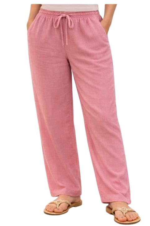 Image of Women Drawstring Waist Pants Casual Fit |Solid Pattern | Bottom Wear