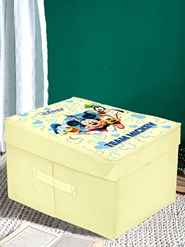 Image of Kuber Industries Disney Team Mickey Printed Multipurposes Non-Woven Flodable Storage Box /Oragnizer (Cream)-HS43KUBMART26574