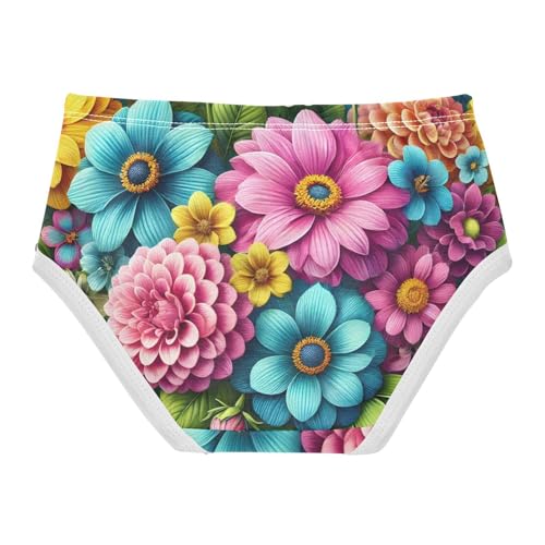 Floral Bright Garden Colorful Panties for Girl Toddler Girls Underwear Cotton Fancy Briefs Undies Kids 2t2