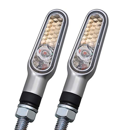 Set Daytona Mini LED frecce per moto 2 pezzi anteriore o posteriore argento vetro trasparente