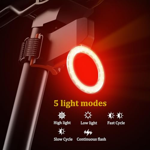 LoTanop Ultra-Bright Rechargeable Bike Light, IPX5 8 Modes Including Fog Lights, Type-C Fast Charging, Rear Light with 5 Modes – Ideal for Night Riding, Mountain Biking, Commuting, Road Cycling