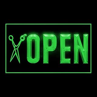 160118 OPEN Scissor Hair Salon Barber Irresistible Display LED Light Neon Sign
