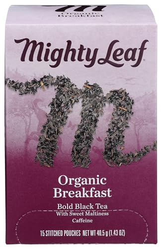 Mighty Leaf Tea Organic Breakfast Hand-Stiched Tea Bags, 15 ct