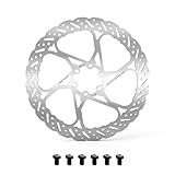 AEYINO Bremsscheibe 160mm Bremsscheibe 6 Loch,Edelstahl Fahrrad Bremsscheiben mit 6 Schrauben für Mountainbikes, Rennräder, E-Bikes und BMX-Räder(160-1pc)
